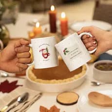 Caneca de Natal Personalizada  325ml Porcelana Premium | Presente natalino - Lembrancinha Natal