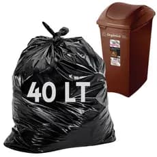 Saco Lixo 40 Litros 100 Unidades Reforçado 50x60cm Uso Geral
