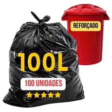 Saco Lixo 100 Litros Com 100un Reforcado 75x90cm 12 Micras