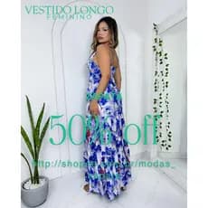 VESTIDO LONGO FEMININO, VESTIDO LONGO, VESTIDO DE ALÇA, VESTIDO CON ESTAPA .