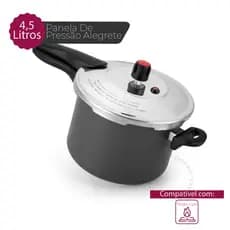 Panela Pressão Fechamento Externo Alegrete Cinza/Vermelha 4,5 l