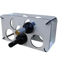Mini Adega suporte de mesa porta vinho e espumante, compacto e prático para bar, acomodam 5 garrafas