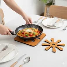 Descanso de Panela para Mesa, Cozinha, Design Moderno, Com Encaixe Perfeito, Leve o Dobro