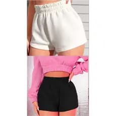 short kit 2 peças moletom feminino charmosa