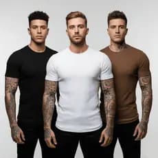 Kit 2 Camisetas Masculina Canelada Americana Básica Slim Justa Elegante Casual Streetwear Dia a Dia