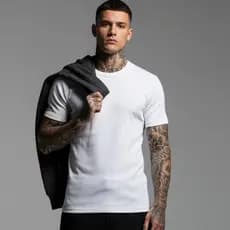 Camiseta Canelada Masculina Estilo Americana Manga Curta Slim Casual Festas Básico Algodão Feminina