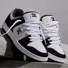 Tenis casual masculino e feminino mantec preto e branco