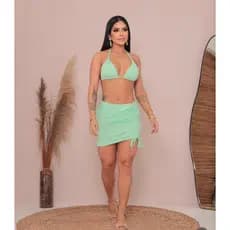 KIT 3 PEÇAS BIQUINI CANELADO LUXO TENDÊNCIA FEMININO