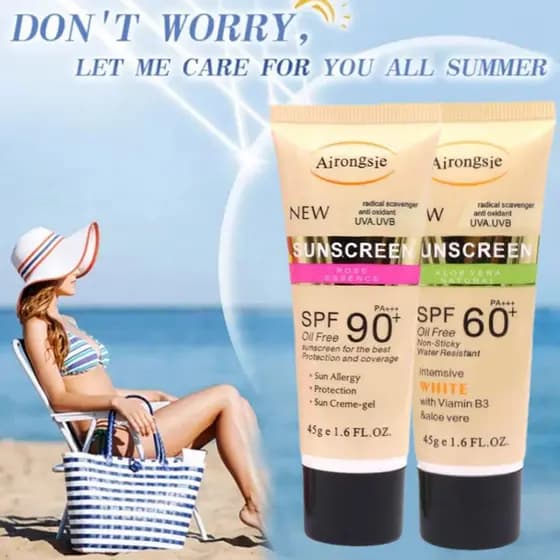 Fps90 + PA + + Creme Protetor Solar Impermeável Refrescante Hidratante Isolamento