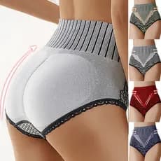 Calcinha feminina de cintura alta sem costura para modelador de corpo
