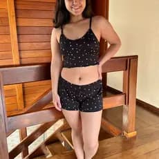 Pijama Verão Cropped Suede Alcinha Baby Doll Short Doll Estampado