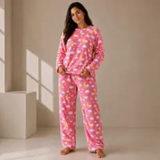 Pijama Ultra Soft Feminino Quentinho Fleece Peludinho para Inverno Frio