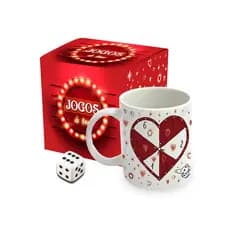 Caneca Cerâmica com Dado Jogos do Amor 300ml