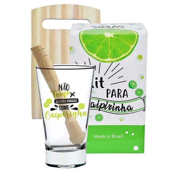Kit Caipirinha com Soquete e Tábua - Não Tome Decisões Erradas