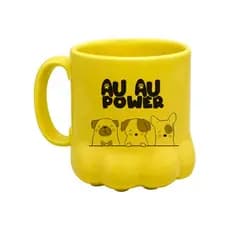 Caneca Cerâmica 3D Pata Amarela Au Au Power 400ml