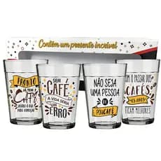 Kit com 4 Copos Americanos Coffee Lover