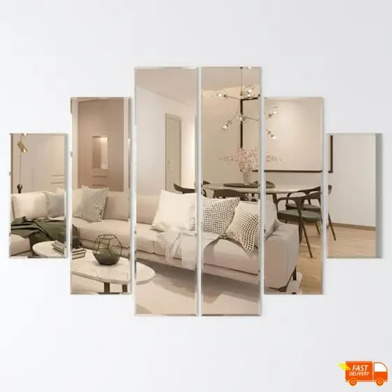 Espelho Grande Para Sala Kit 50x95cm - Painel Decorativo Retangular Imagem Nítida