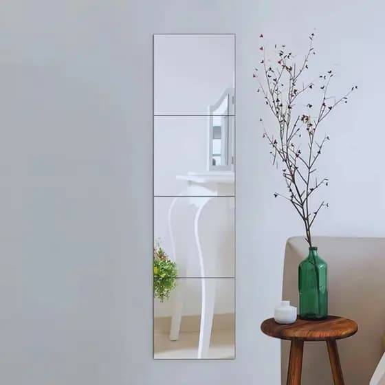 Espelho Retangular Moderno Decorativo Kit 24 Peças 30x30cm Para Sala