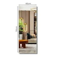 Espelho Grande Decorativo de Parede Retangular 110x40cm Decoração Para Sala, Quarto, Guarda Roupa