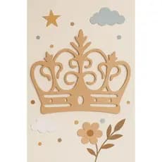 Coroa MDF 40x35cm para Quarto Infantil ou Festa Princesa