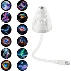Projetor de Galáxia 2 em 1 com Luz Noturna - Projetor de Céu Estrelado USB com Brilho Ajustável, Mini Luz Noturna LED pa