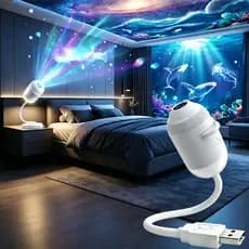 2 em1 Mini Luminária Projetor de Galáxia LED Luz Noturna Portátil para Quarto e Decoração de Carro