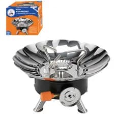 Mini Fogareiro Portátil Camping A Gás Com Proteção Lateral GP6 GP8022 Contra Vento Lançamento