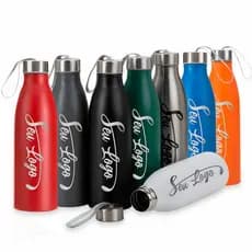 Garrafa Inox 750ml Personalizado a Laser Com Nome, Logo - Várias Cores