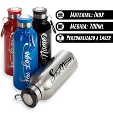 Garrafa Inox 700ml Personalizada com seu Logo, nome ou Time - Gravação a Laser Eterna