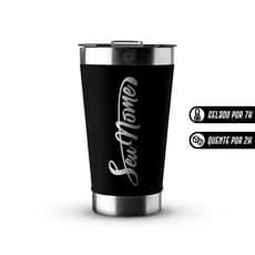 Copo Parede Dupla 500ML Inox - Personalizado a Laser com Seu Nome, Logo ou Time