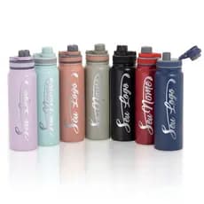 Kit 10 Garrafas 850ml Inox Térmica Parede Dupla Personalizada Com Nome, Logo Ou Imagem