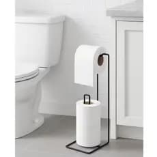 Suporte Porta Papel higiênico de chão 3 Rolos Cor Preta