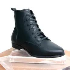 Bota Feminina Cano Curto Coturno Rasteiro Confortável Zíper Calce Fácil