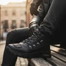 Bota Masculina Tática Motociclista Alta Resistência Solado Borracha Palmilha 10mm