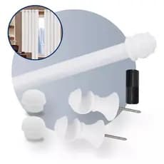 Kit Varão Cortina Simples 2 Metros 19mm Suporte Varal Bastão Sala Quarto Cozinha Várias Cores