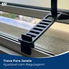 Trava Para Janela Basculante Ajustável Com Regulagem Limitadora Haste Reforçada Regulável