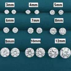 Brinco de Prata 925 Ponto de Luz Feminino e Masculino Pedra Zircônia Redonda 2,3,4,5,6,7,8,9 e 10mm