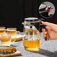 Chaleira Bule Jarra Quente Frio de Vidro 900ML Para Chá Com Infusor Reutilizável Luxo Moderna Envio Rápido