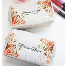 Kit 15 Necessaire Personalizada Terracota Fundo Linho Lembrancinha Casamento Box M