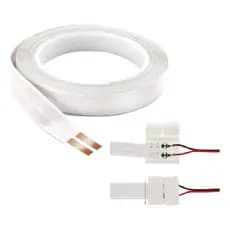Kit 2mts Fita Elétrica 2 Vias 10a + 2 Conectores Clip Frankever Hx-fl20505ws Branco