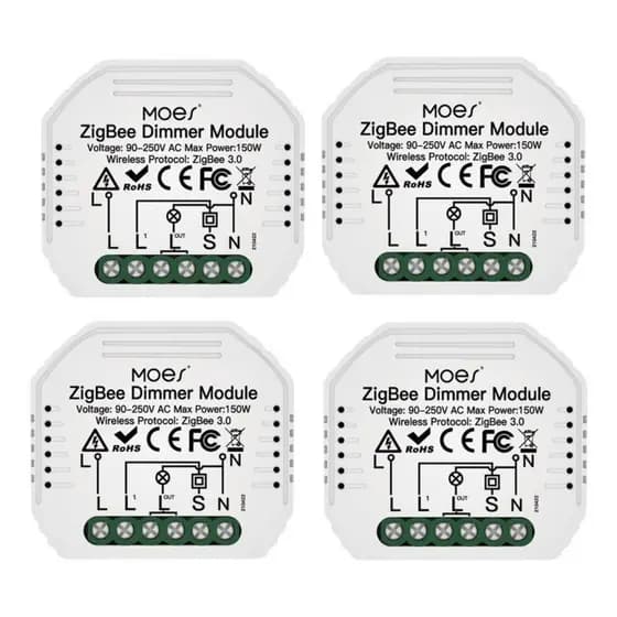 Kit 4 Interruptores Dimmer Zigbee 1 Tecla  Alexa Google Home