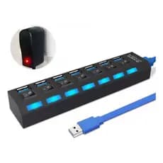 Régua Hub Usb 3.0 Diversas Entradas 7 Portas Usb Mouse Hd