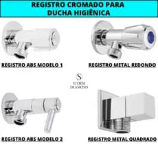 Registro Metal Para Ducha Higiênica Banheiro Com Acionamento 1/4 De Volta E Rosca De 1/2 Polegada