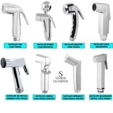 Gatilho Chuveirinho Ducha Higiênica Pet Shop Chuveiro Banheiro Cromado Rosca De 1/2 Polegada Metal