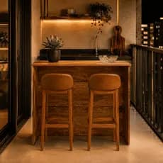 Bancada Cozinha Americana Balcão Gourmet MDF Moderna Compacta Bar Cozinha Pequena