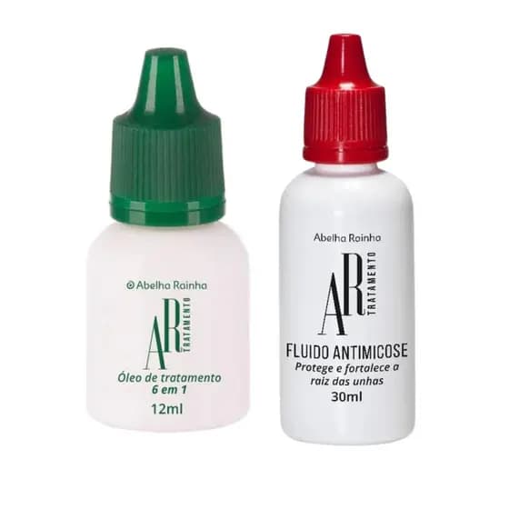 Kit Abelha Rainha Tratamento p/UNHAS: Óleo 6x1 12ml+Fluído Anti Micose 30ml (2 Produtos) ou avulsos
