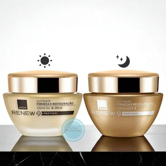 Kit Renew Avon Ultimate 45+: Dia Firmeza FPS 20  | Noite Restaura 50 g ou 15 g cada - Kit ou Avulso