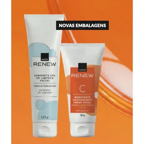 Kit Renew Avon Vitamina C:Creme Hidratante Antioxidante  FPS50 50g+Sabonete Gel Limpeza Facial 125 g