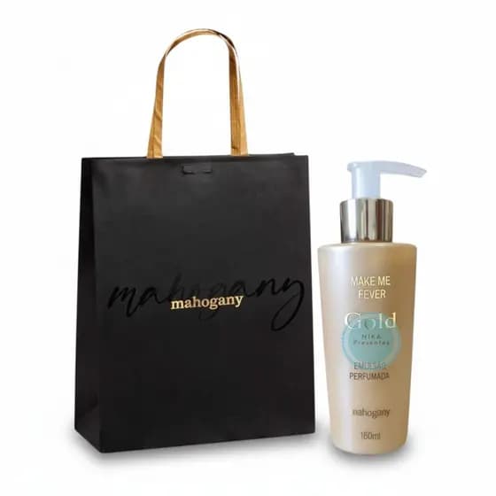Presente Mahogany Make Me Fever Gold: Hidratante Corporal 160 ml + Sacola
