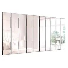 Espelho Retangular Decorativo Vidro Cristal Kit 10 Peças Painel Montável Sala Quarto Escritorio